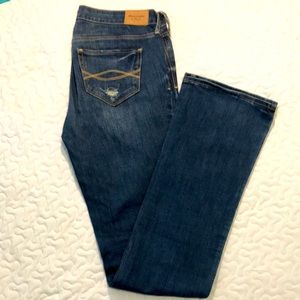 Abercrombie Long boot cut destructed jeans, 27W35L